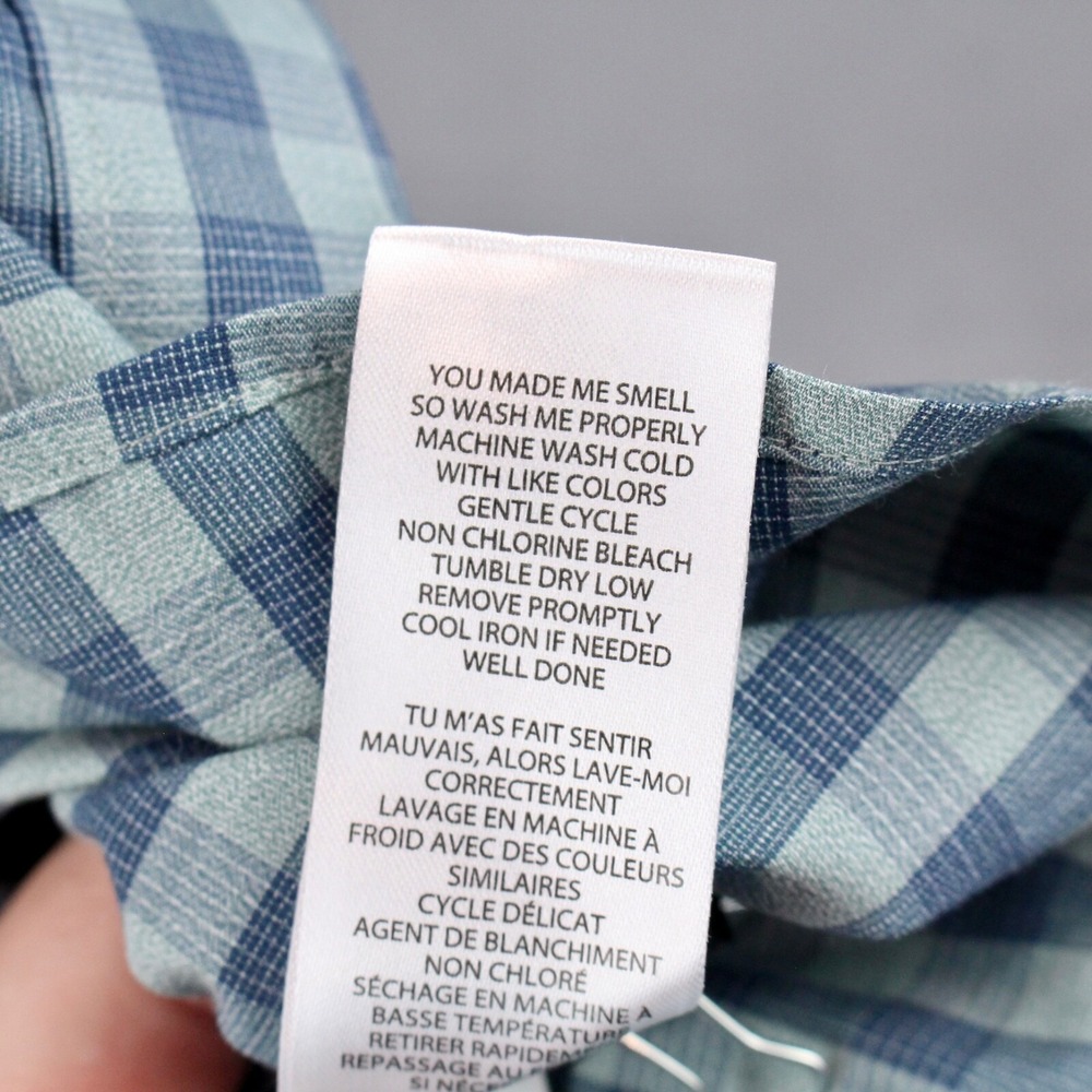 Travis Mathew Shirt Mens Small Blue Plaid Short Sleeve Button Up - Picture 6 of 9